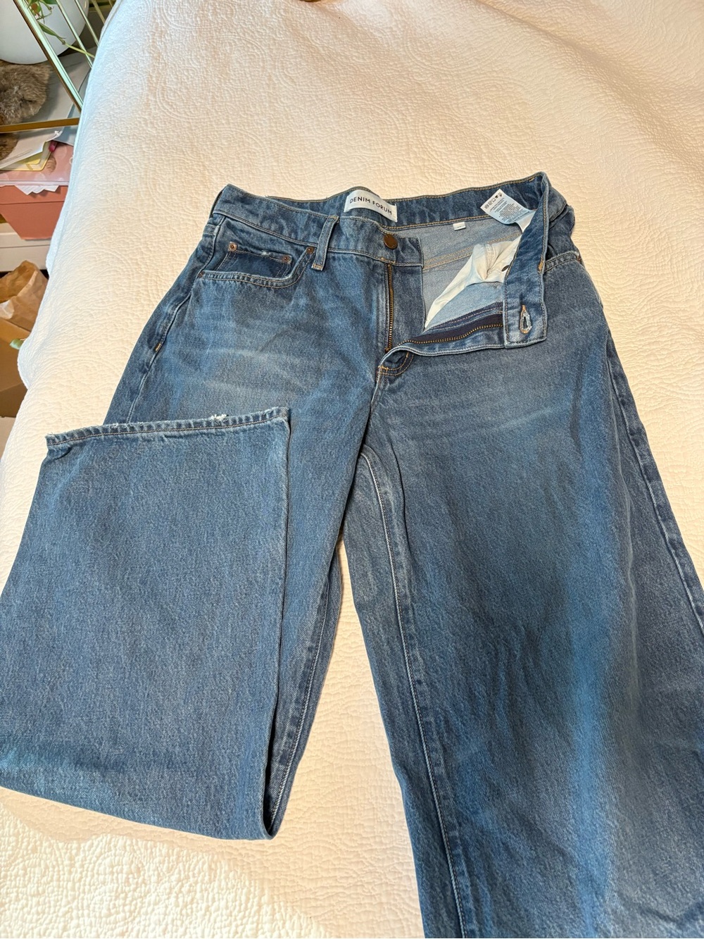 Denim Forum Wide-Leg Women's Jeans in Blue